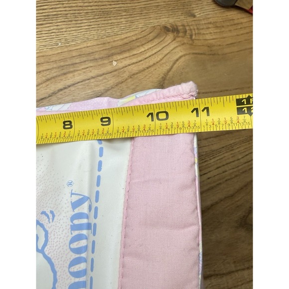 Vtg Peanuts Baby Snoopy Light Pink White Diaper Bottle Bag Vinyl Clean 11"x9" - Picture 8 of 9